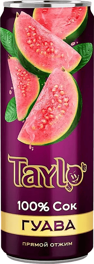 Сок «Taylo» Гуава, 100% прямого отжима, 250 мл, ж/б