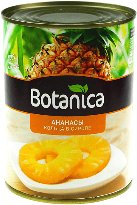 Ананасы в сиропе кольца консервированные «Botanica», 580 мл, ж/б