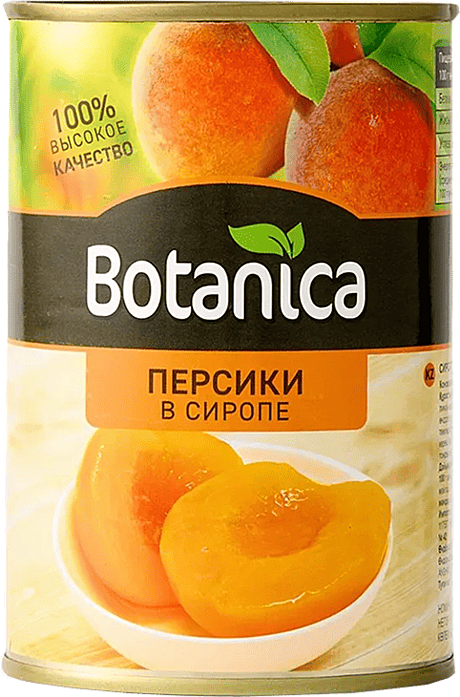 Персики половинки в сиропе консервированные «Botanica», 425 мл, ж/б