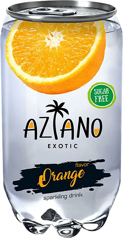 Газированный напиток «Aziano» Orange (апельсин), 350 мл, ПЭТ бут.