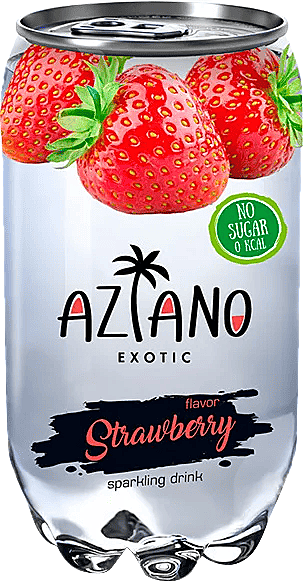 Газированный напиток «Aziano» Strawberry (клубника), 350 мл, ПЭТ бут.